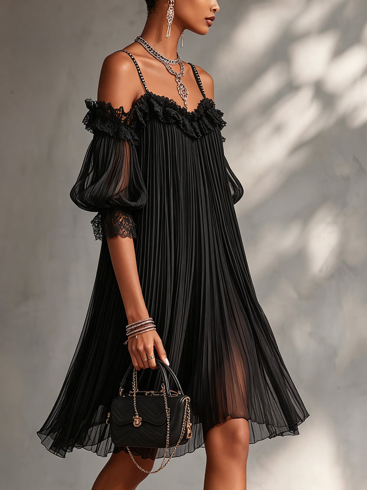 Celeste | Elegant Pleated Chiffon Dress