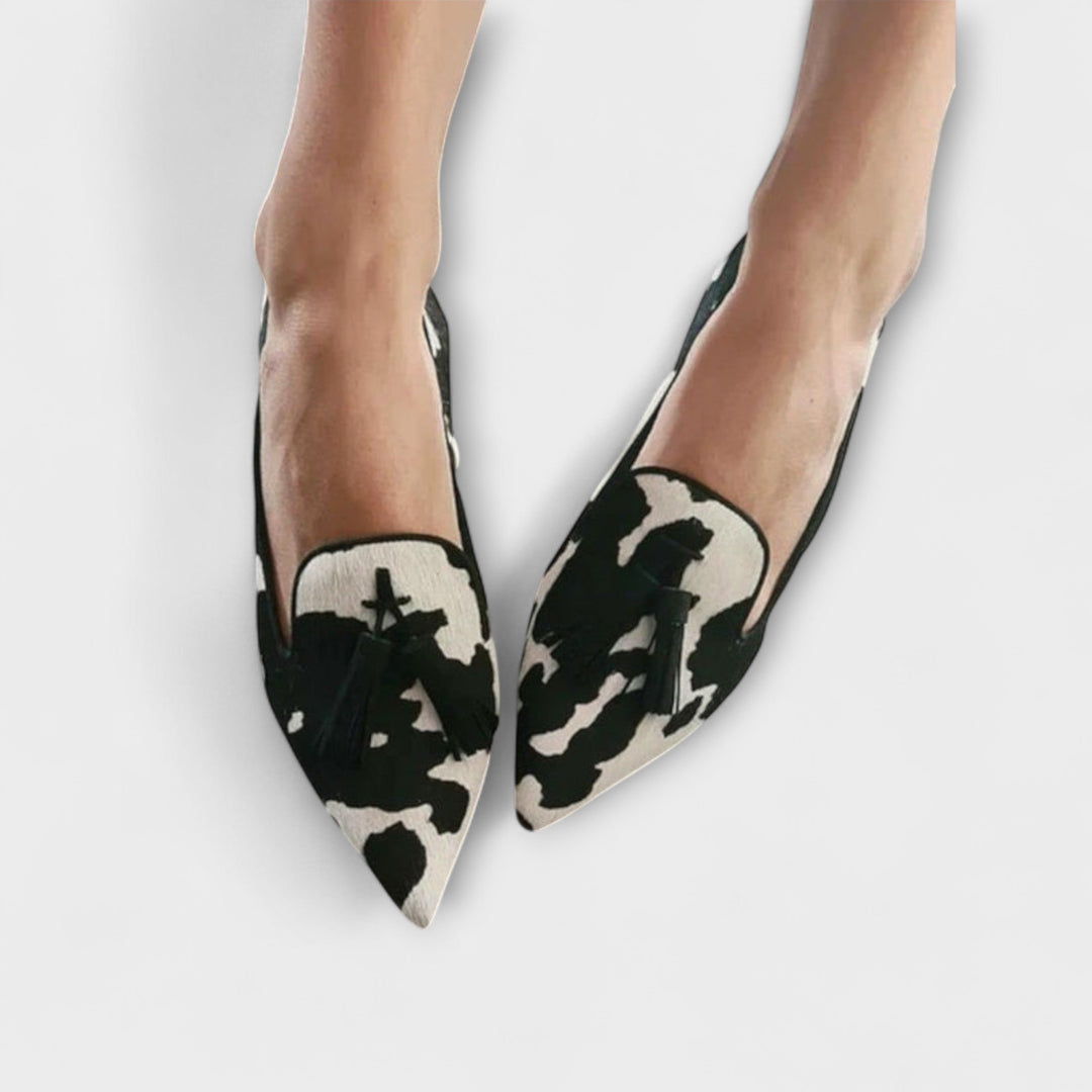 Harper | Printed Tassel Pointed Flats