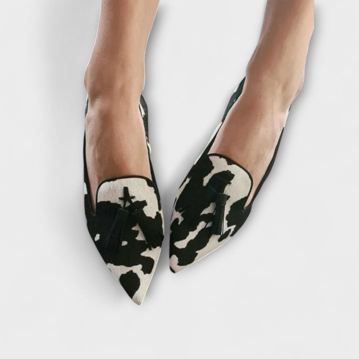 Harper | Printed Tassel Pointed Flats