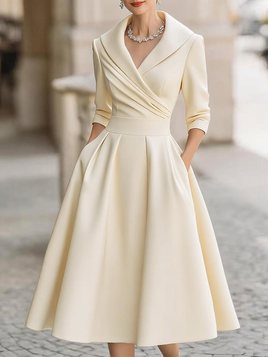 Evelyn | Timeless Collared Midi Dress