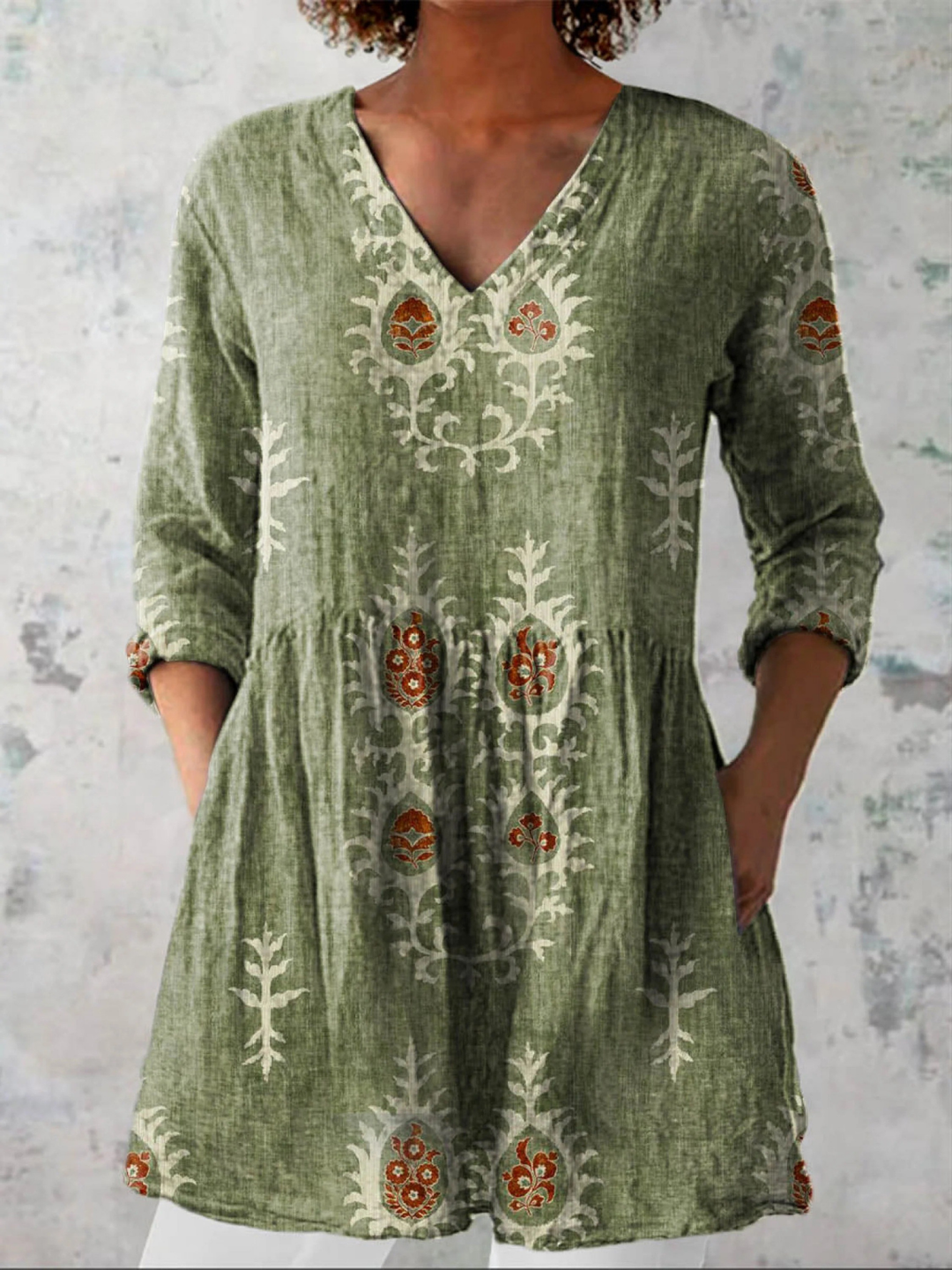 Maeve | Long V-Neck Blouse