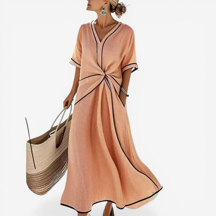Amelia | Flattering Tie-Front Maxi Dress