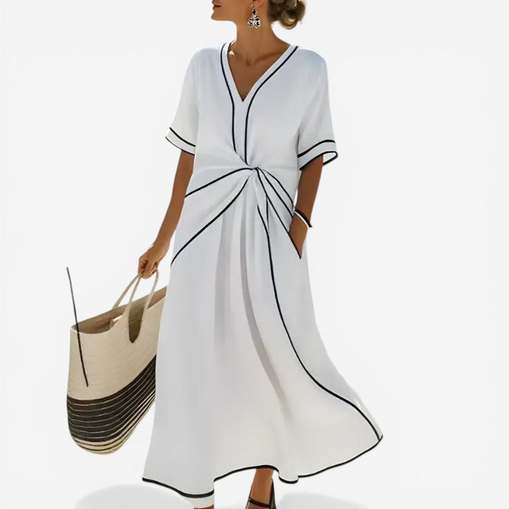 Amelia | Flattering Tie-Front Maxi Dress