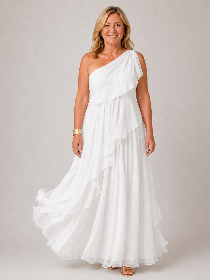 Amelia | Flowing One-Shoulder Maxi Dress