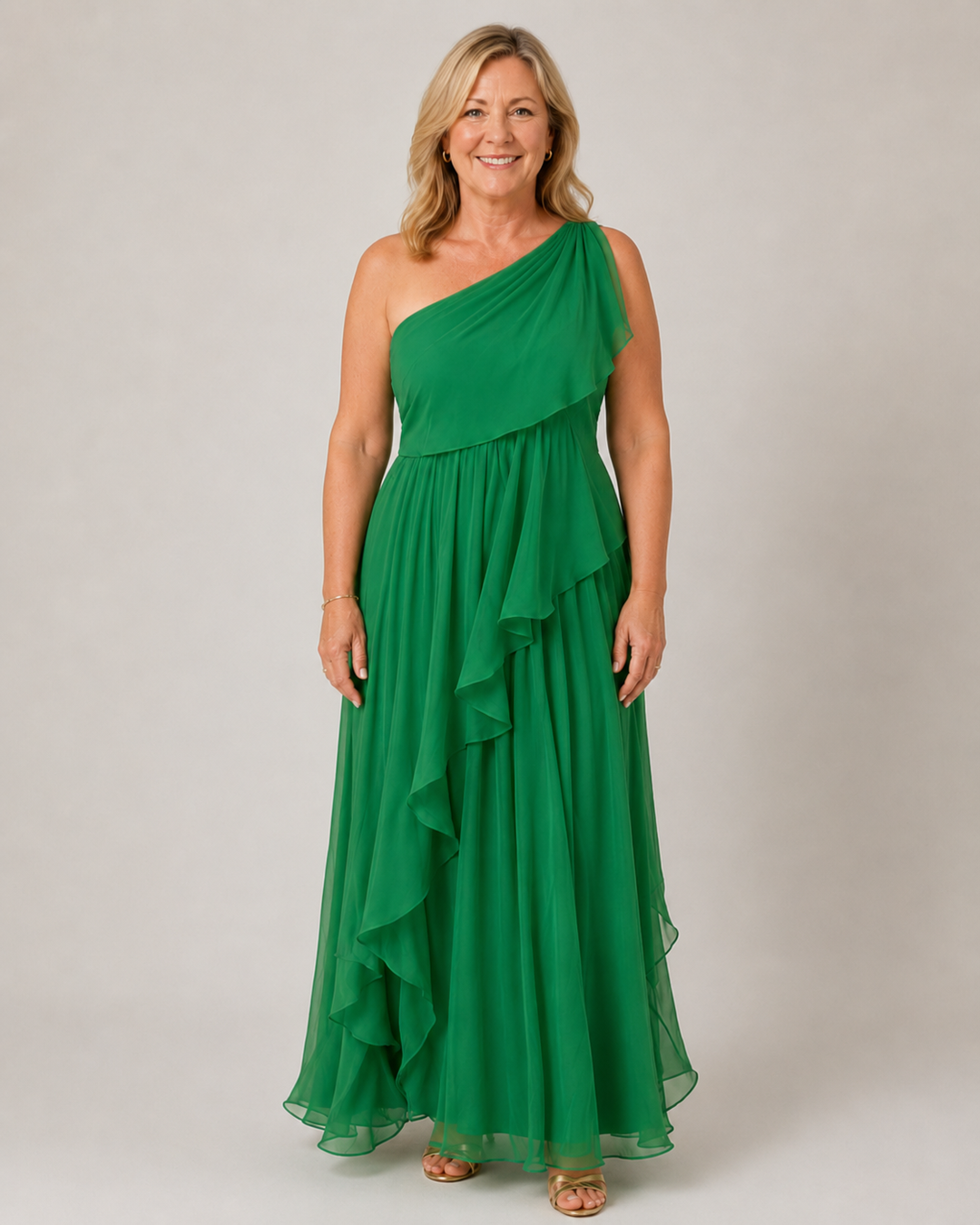 Amelia | Flowing One-Shoulder Maxi Dress