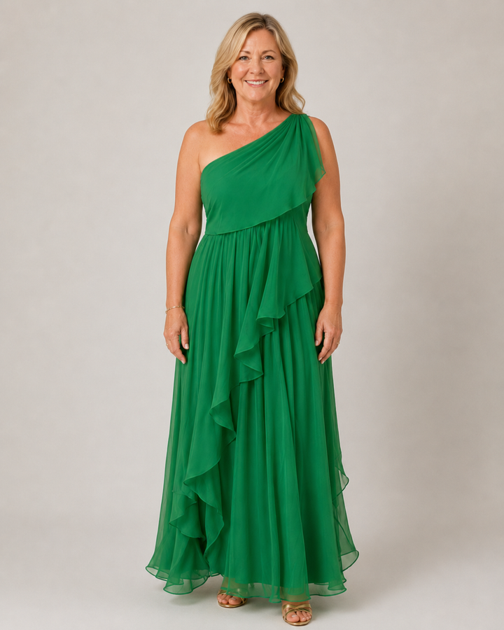 Amelia | Flowing One-Shoulder Maxi Dress