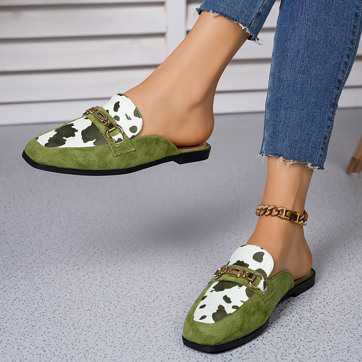 Avery | Elegant Cow Print Mules