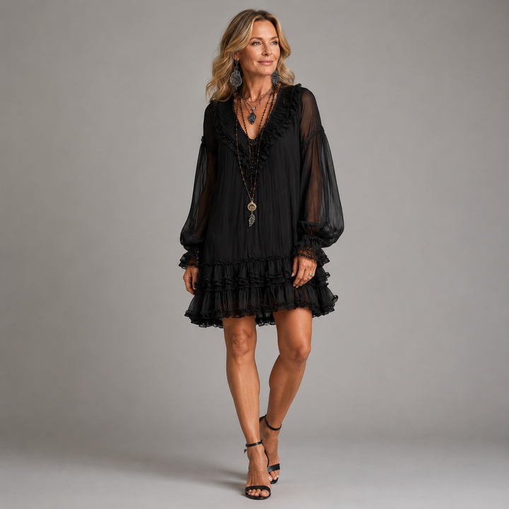 Evelyn | Elegant Ruffle Mini Dress