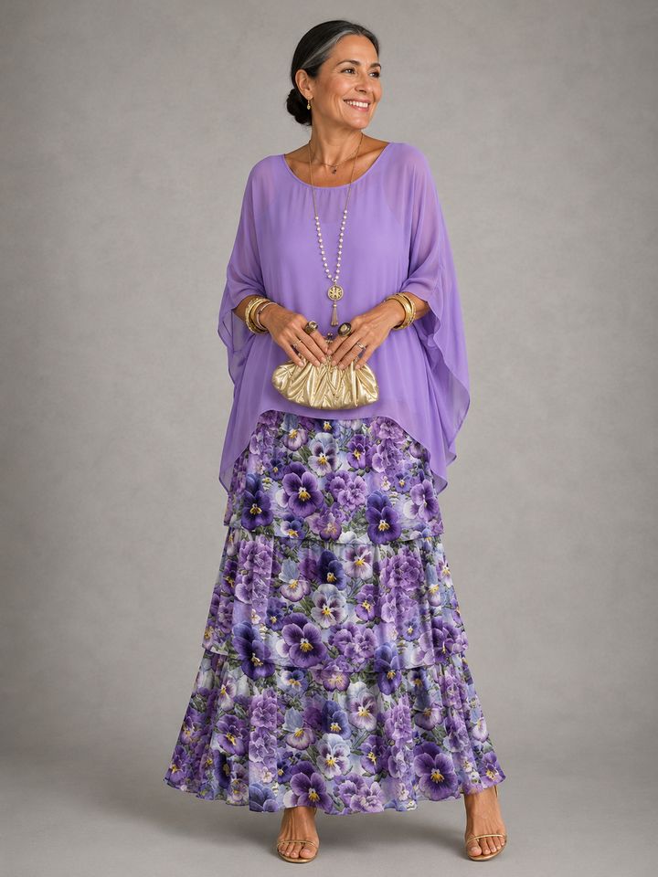 Evelyn | Elegant Tiered Chiffon Maxi Dress