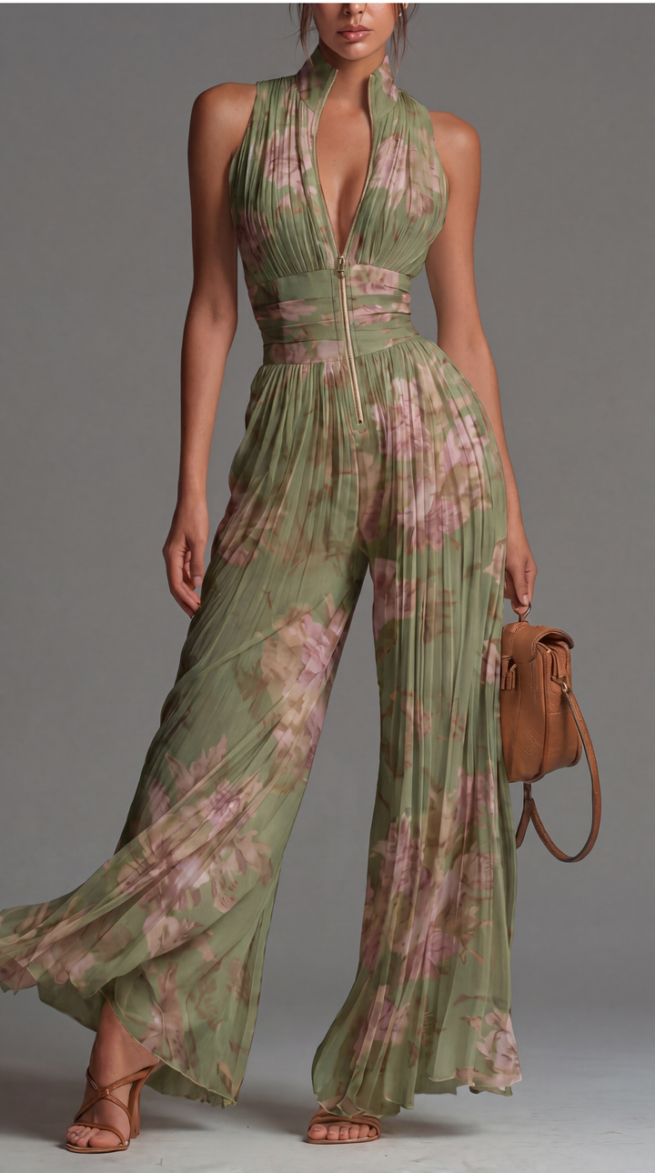 Olivia | Elegant Floral Wide-Leg Jumpsuit