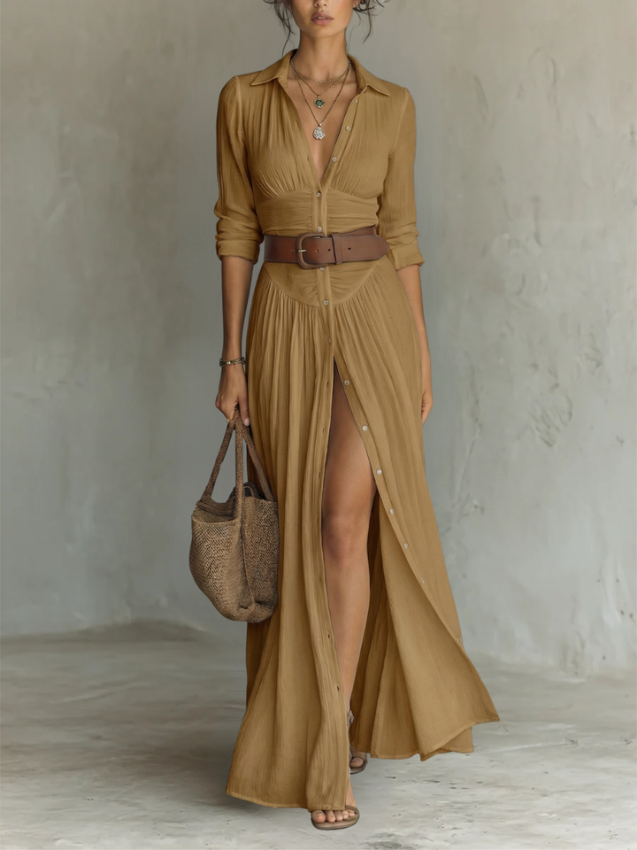 Charlotte | Elegant Belted Shirt Dress