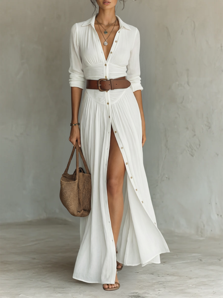 Charlotte | Elegant Belted Shirt Dress