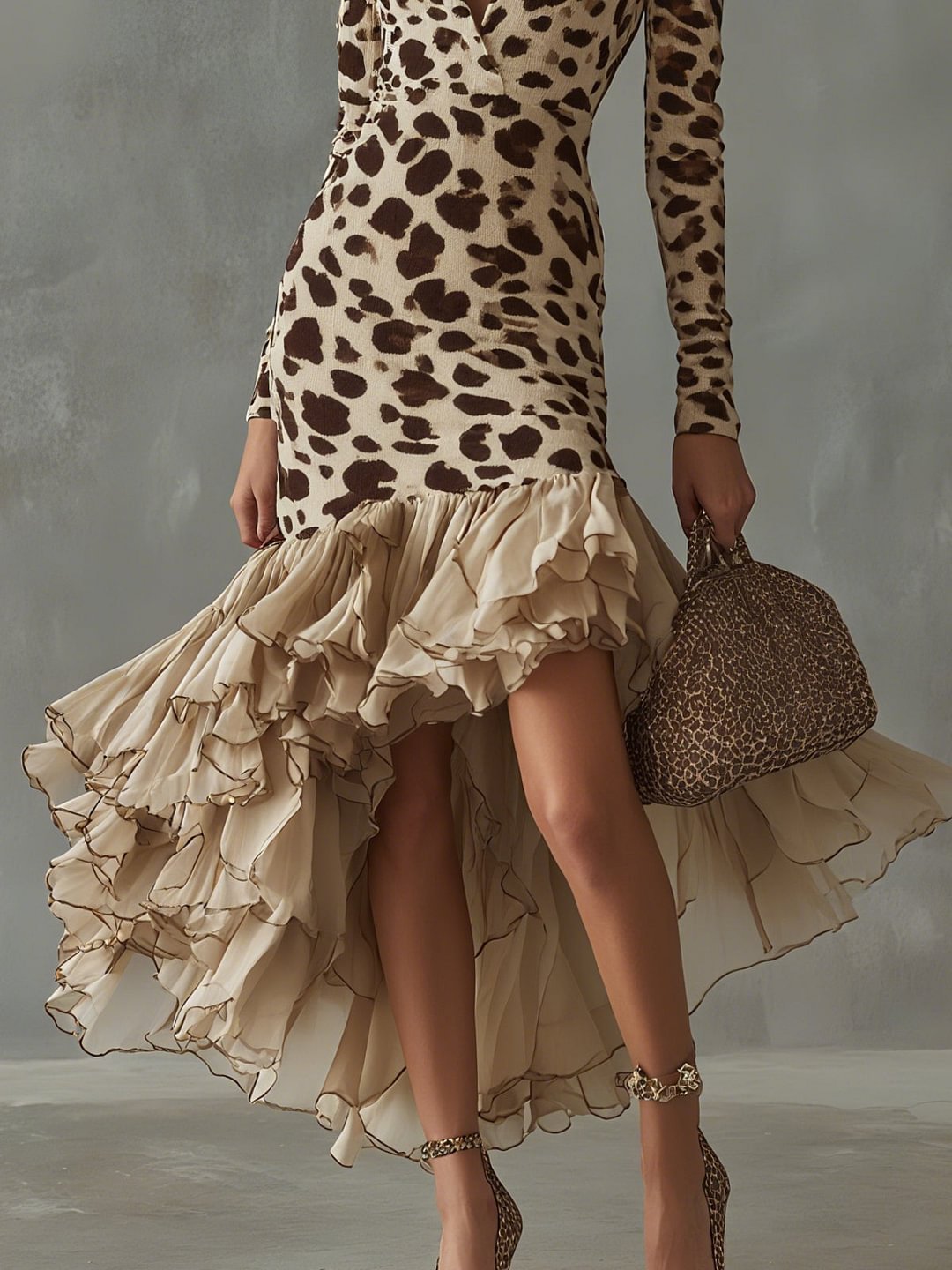 Eleonora | Animal Print Frill Dress