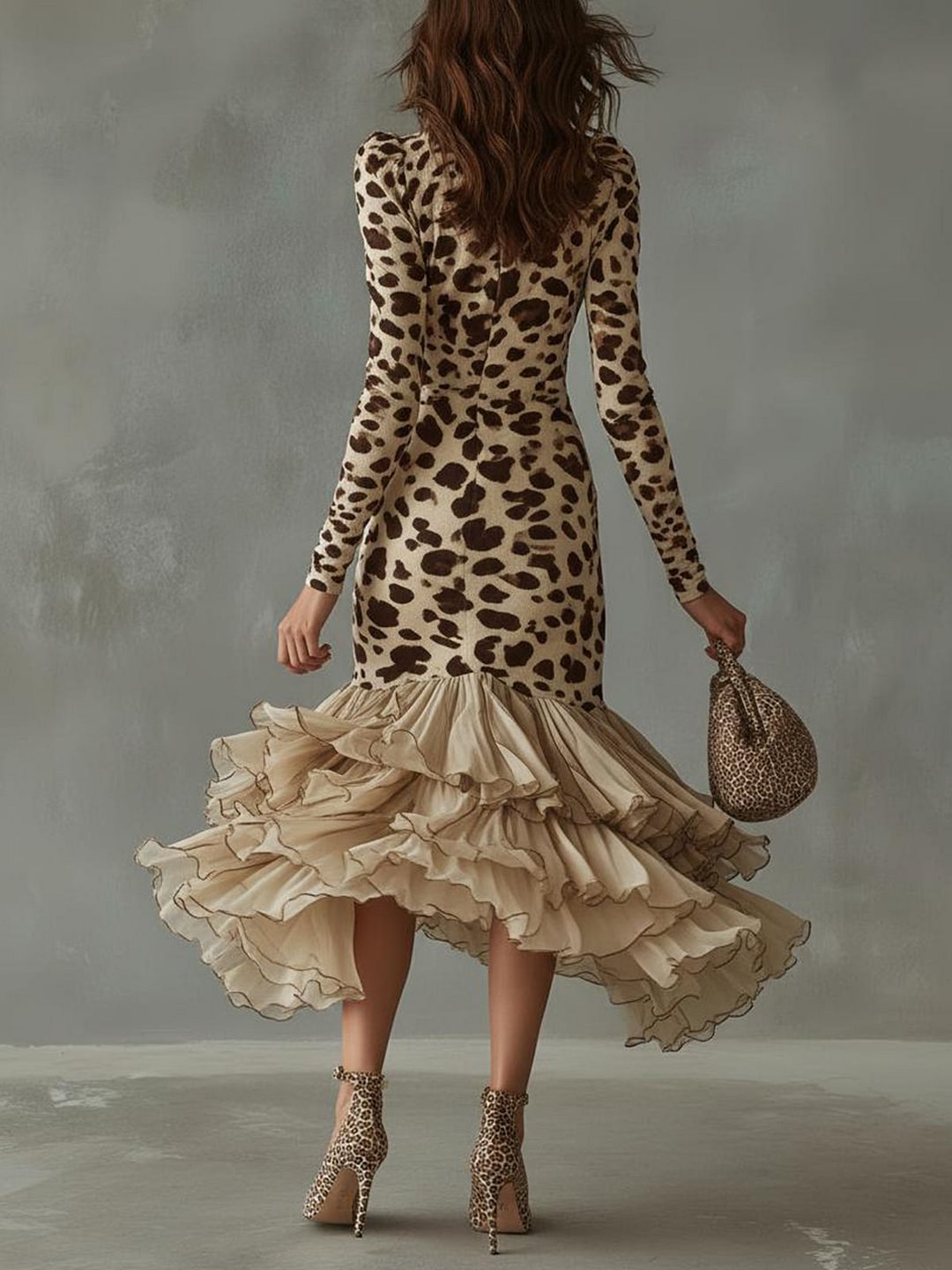 Eleonora | Animal Print Frill Dress