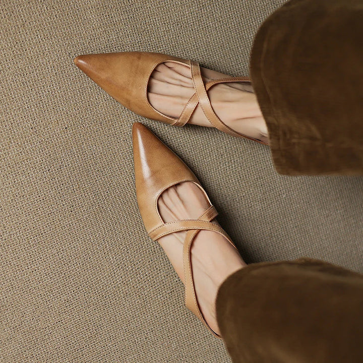Charlotte | Elegant Pointed Mary Jane Flats