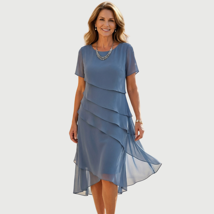 Evelyn | Elegant Layered Chiffon Dress