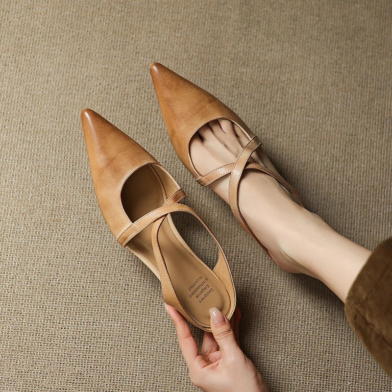 Charlotte | Elegant Pointed Mary Jane Flats