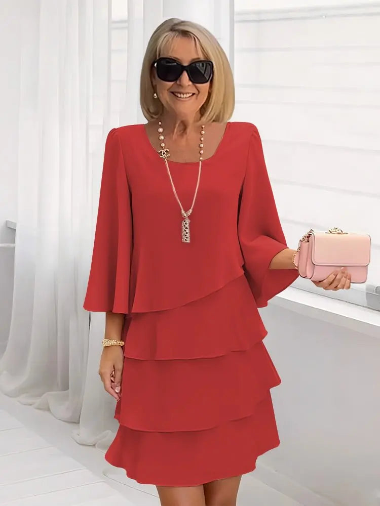 Amelia | Elegant Layered Midi Dress