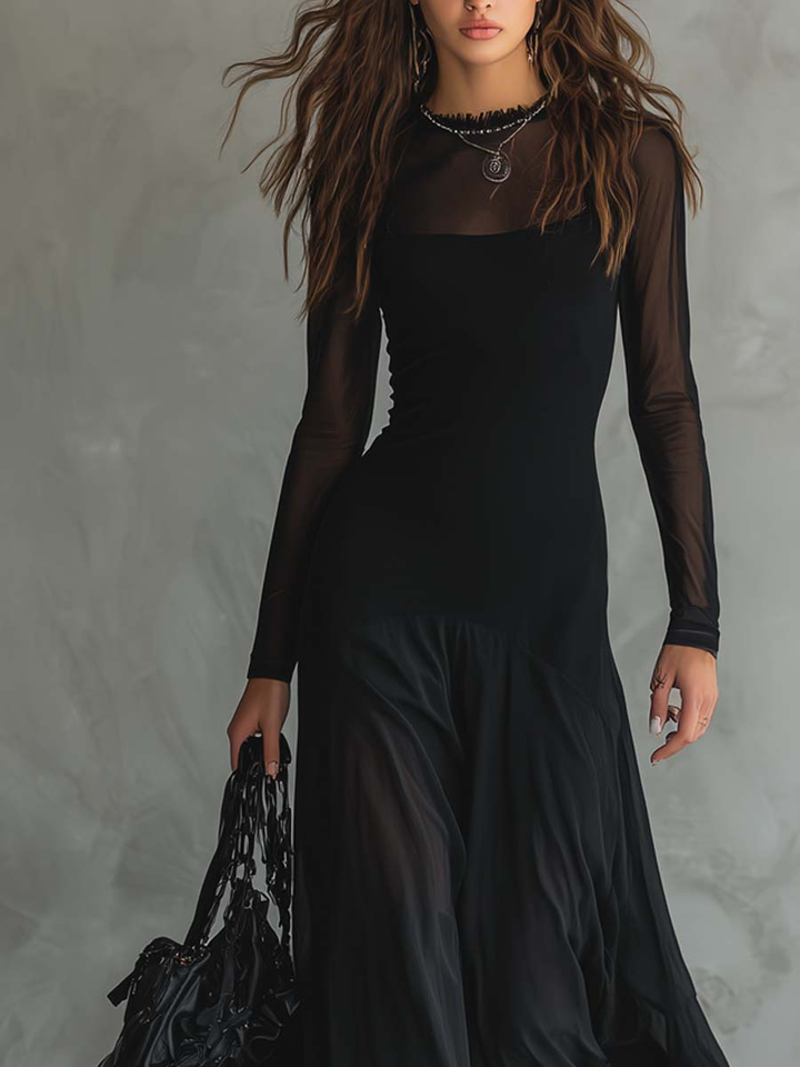Lara | Black Loose-Fit Maxi Dress