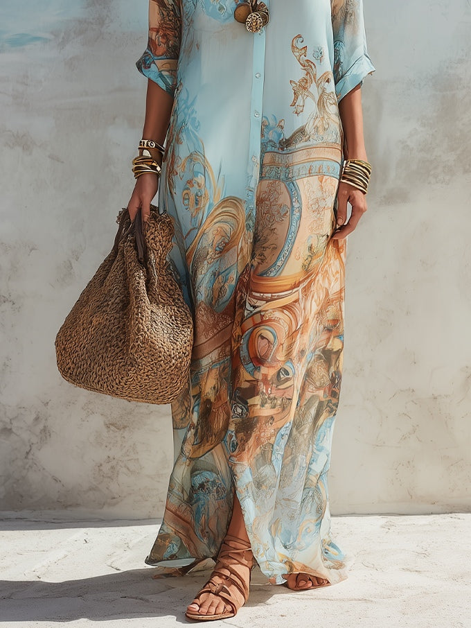 Savannah | Boho Printed Maxi Dress
