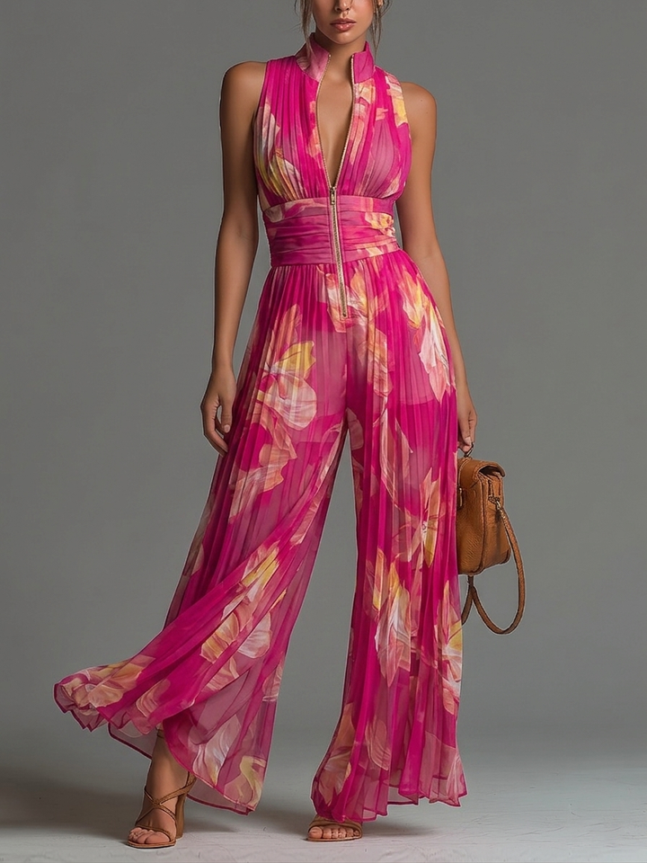 Sienna | Elegant Floral Wide-Leg Jumpsuit