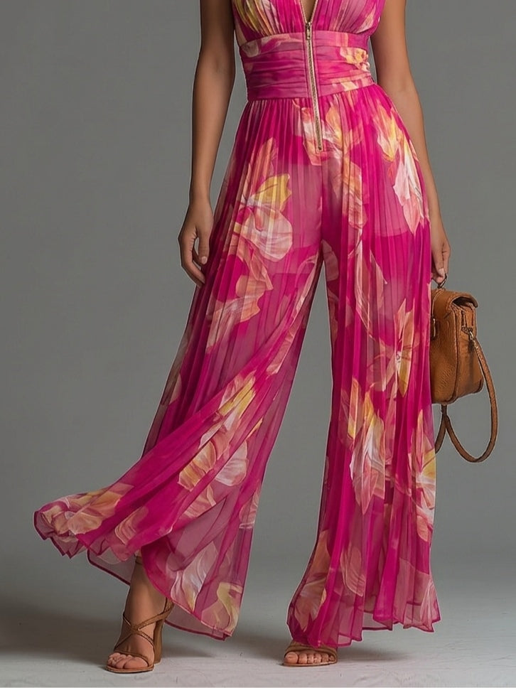Sienna | Elegant Floral Wide-Leg Jumpsuit
