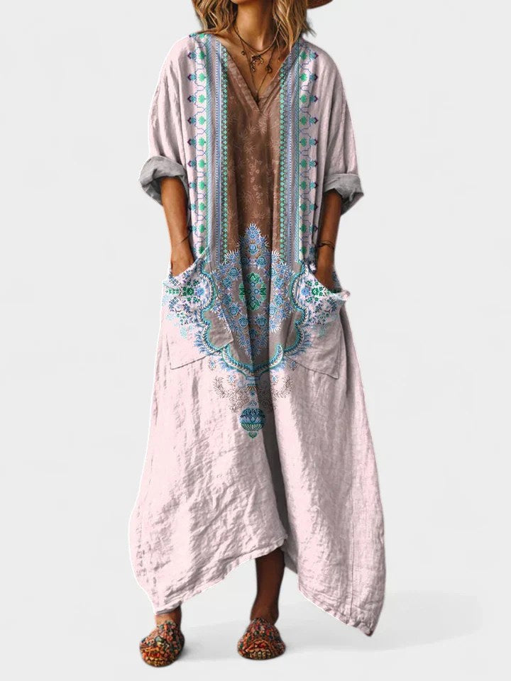 Brooke | Women's Cotton Boho Print Maxi Dress