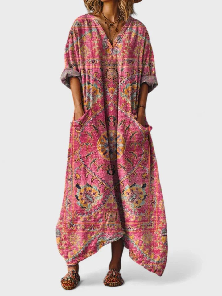Brooke | Women's Cotton Boho Print Maxi Dress