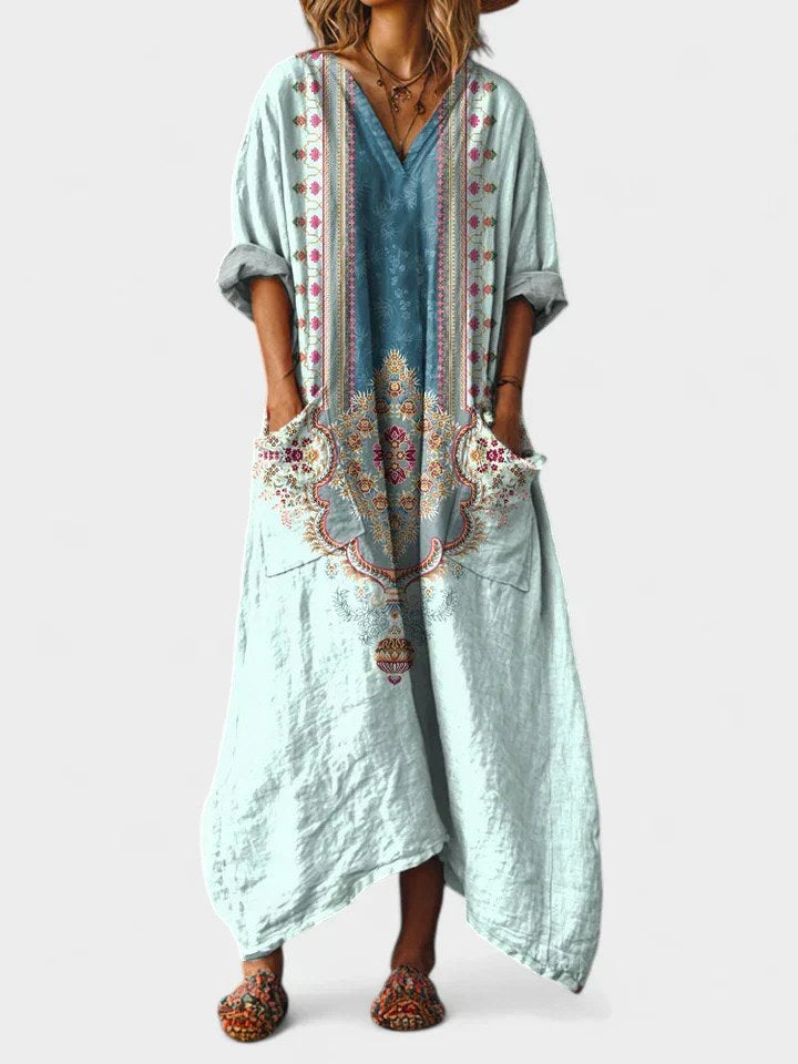 Brooke | Women's Cotton Boho Print Maxi Dress