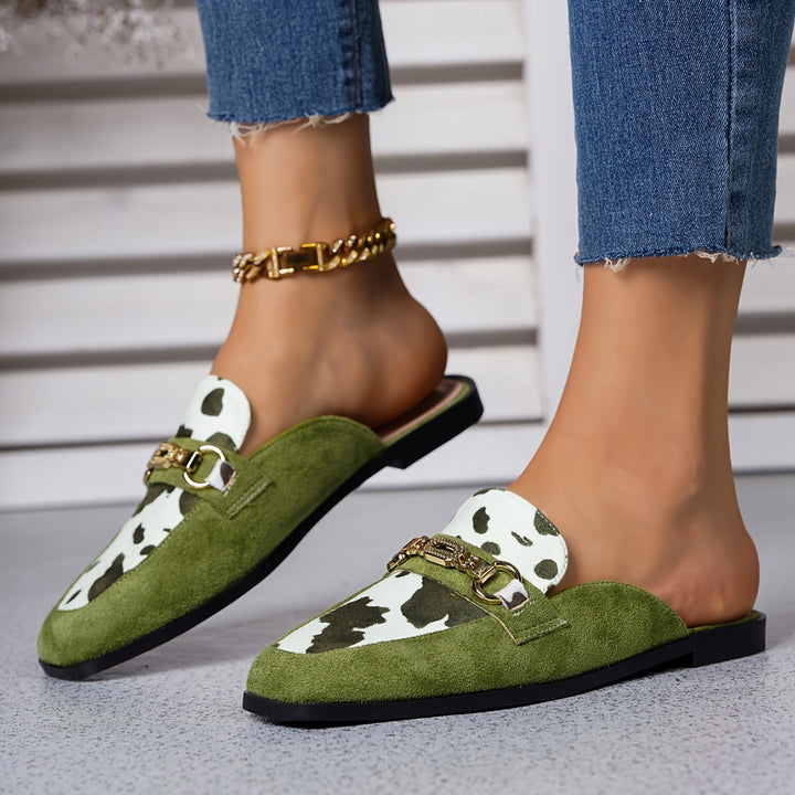 Avery | Elegant Cow Print Mules