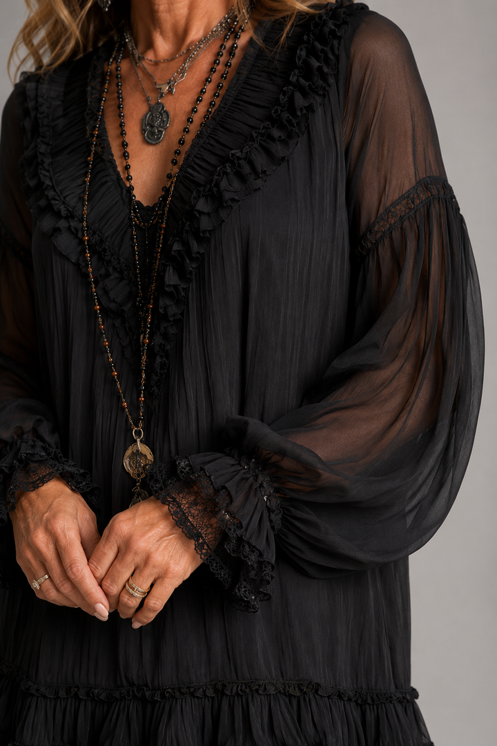 Evelyn | Elegant Ruffle Mini Dress