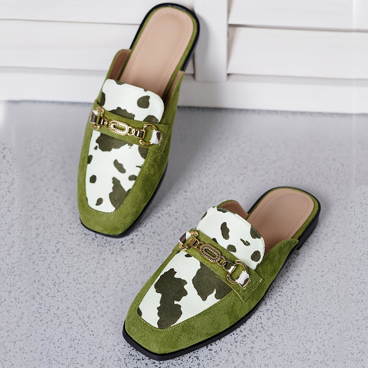 Avery | Elegant Cow Print Mules