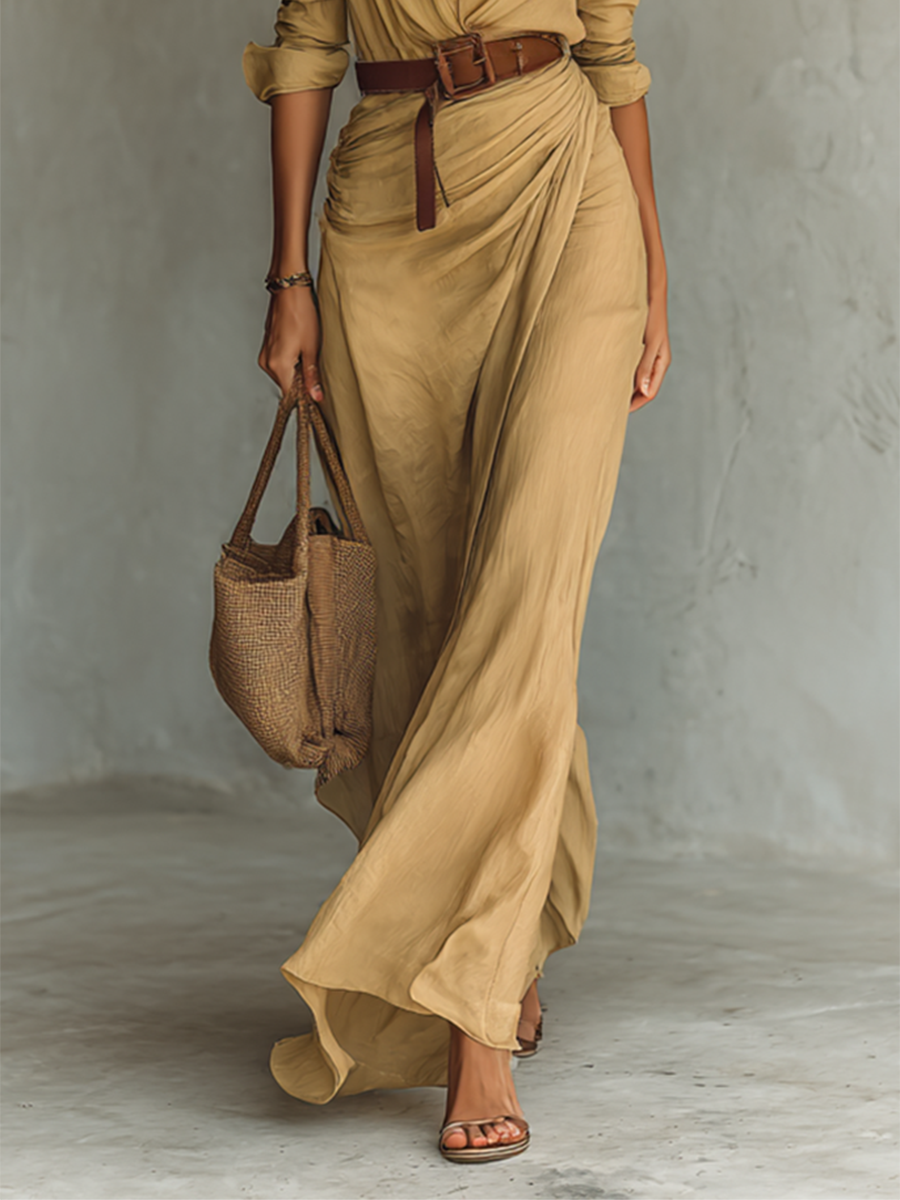 Amelia | Elegant Belted Maxi Dress