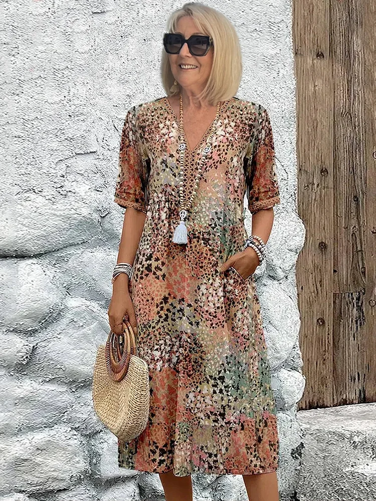 Amelia | Effortless Printed Midi Dress