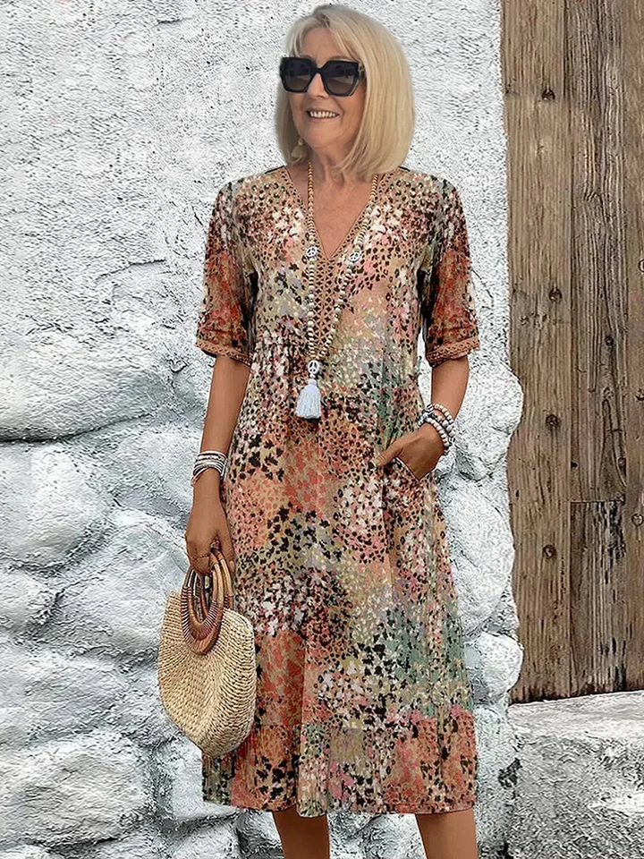 Amelia | Effortless Printed Midi Dress