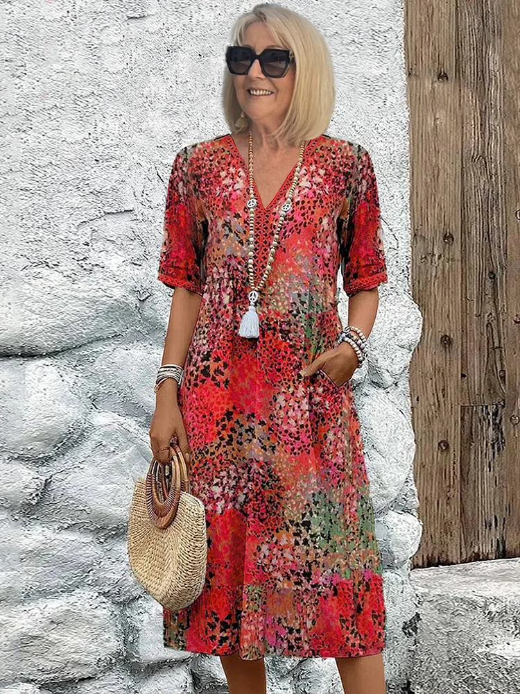 Amelia | Effortless Printed Midi Dress