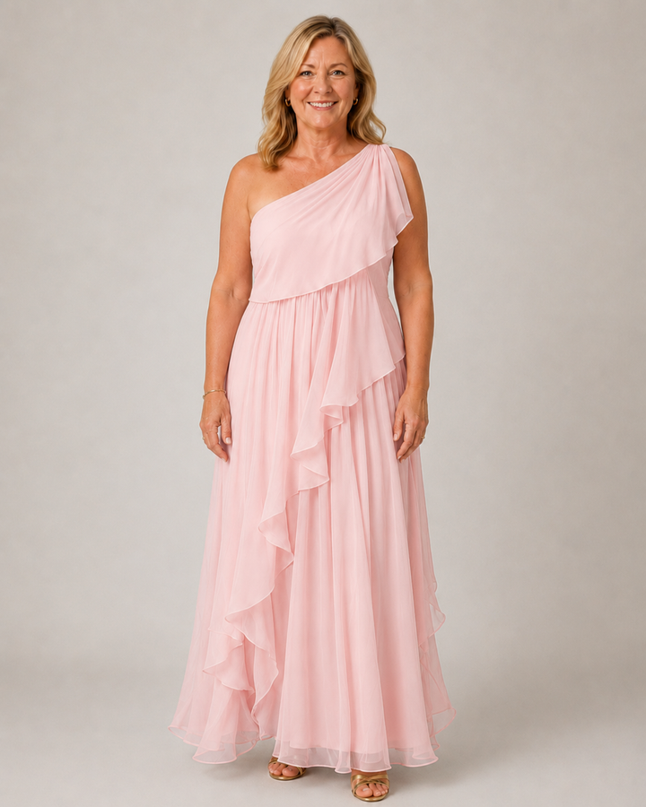 Amelia | Flowing One-Shoulder Maxi Dress
