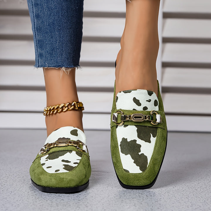 Avery | Elegant Cow Print Mules
