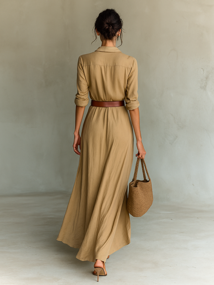 Amelia | Elegant Belted Maxi Dress