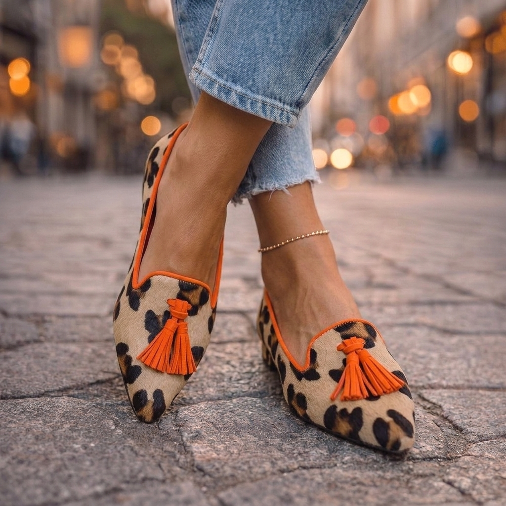 Livia | Suede Pointed Flats with Tassels
