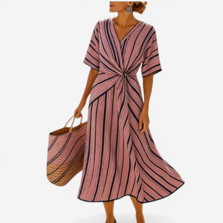 Amelia | Flattering Tie-Front Maxi Dress